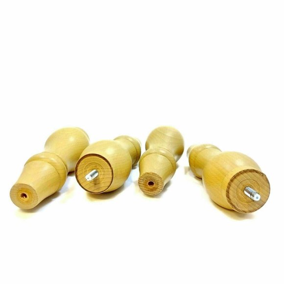 Wood Furniture Leg Couch Feet Sofa Chair Bed Table Ottoman Plinth Natural Set 4 - Picture 10 of 10